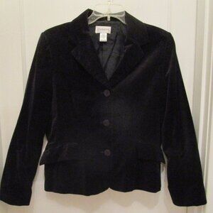 Black ;velvety dress jacket by Chadwick's; size 14